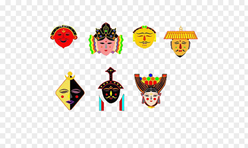 Face Pattern Cartoon Humor Tibetan People Lhamo Mask PNG