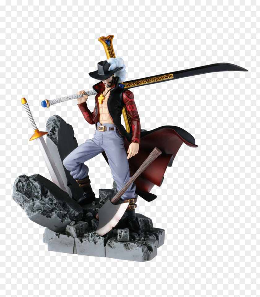 One Piece Dracule Mihawk Figurine Monkey D. Luffy Banpresto PNG