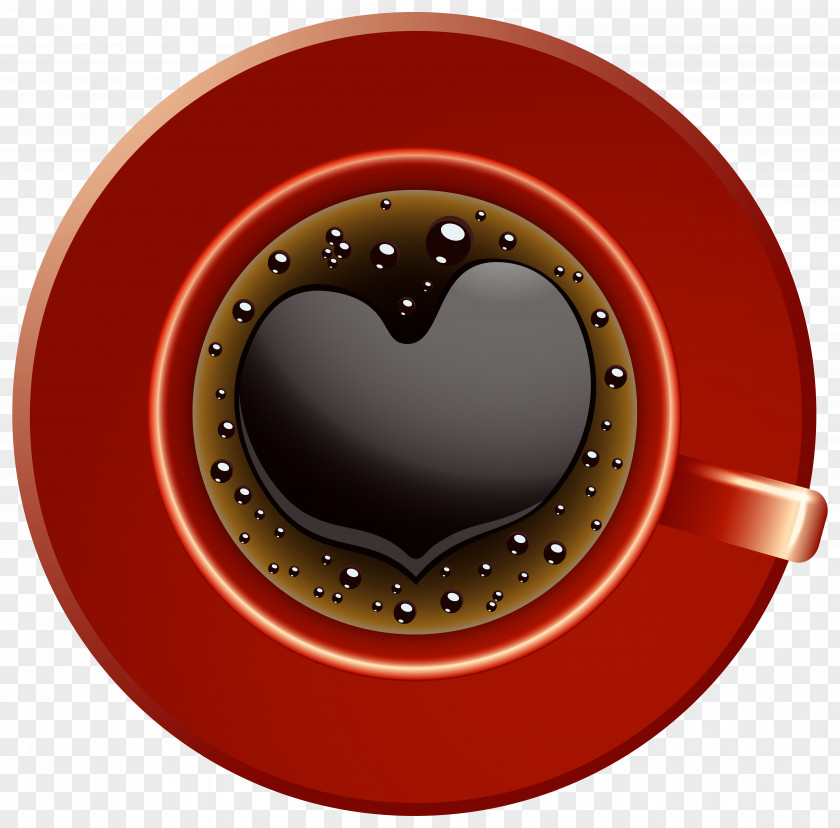 Red Coffee Cup With Heart Clip-Art Image Tea Latte Cappuccino Espresso PNG