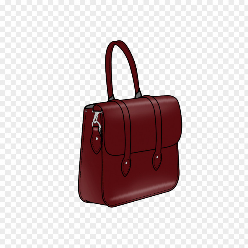 Oxblood Red Handbag Baggage Hand Luggage Leather PNG