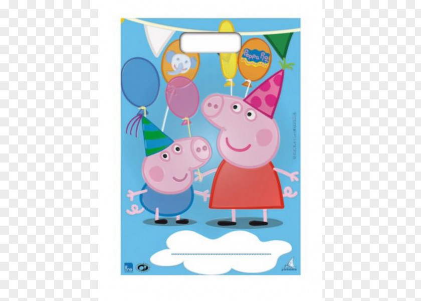 Party Daddy Pig George Birthday Bag PNG