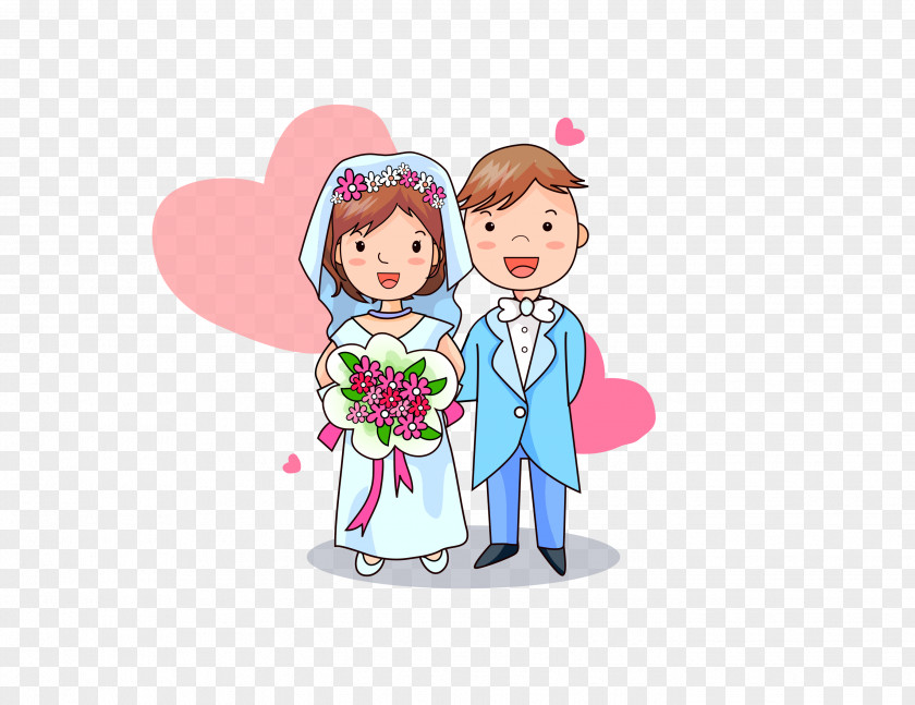 Cartoon Wedding Newcomer Invitation Bridegroom PNG