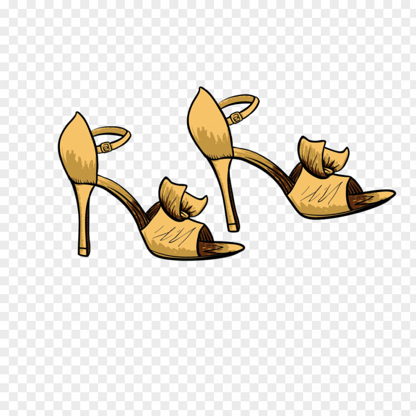 Ms. Heeled Sandals Vector Material Sandal High-heeled Footwear PNG