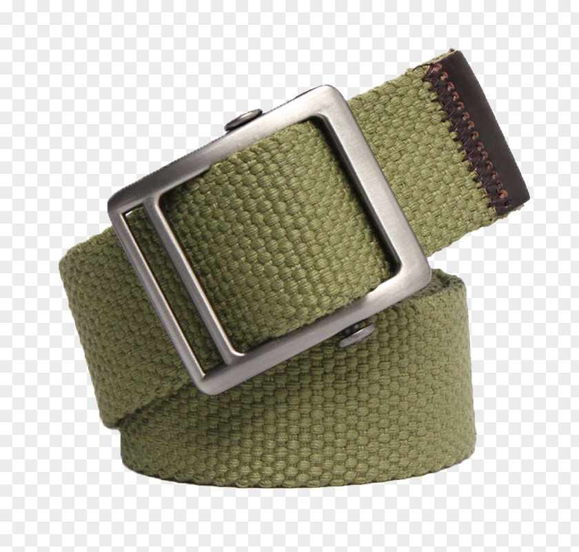 Army Green Canvas Belt Fashion Accessory PNG