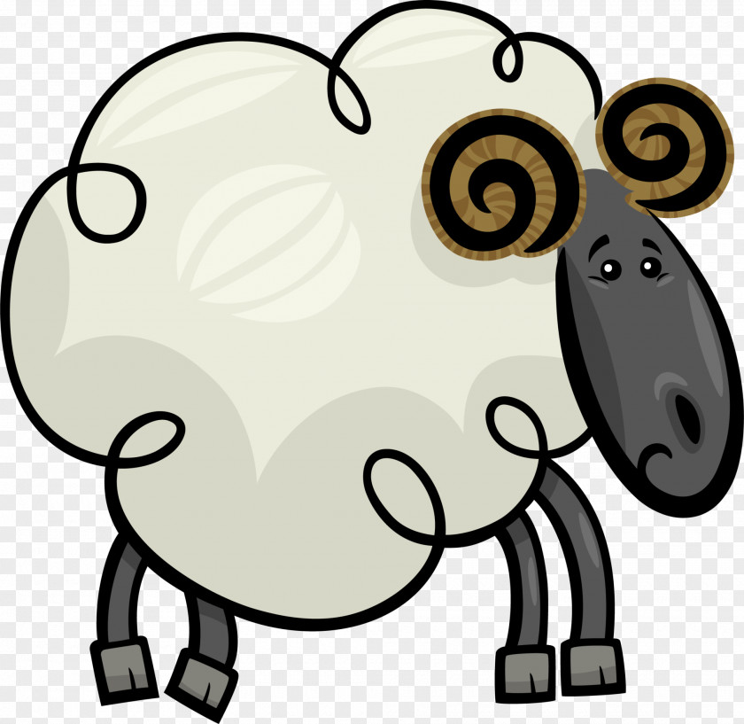 Beige Cartoon Goat Saanen Sheep Clip Art PNG