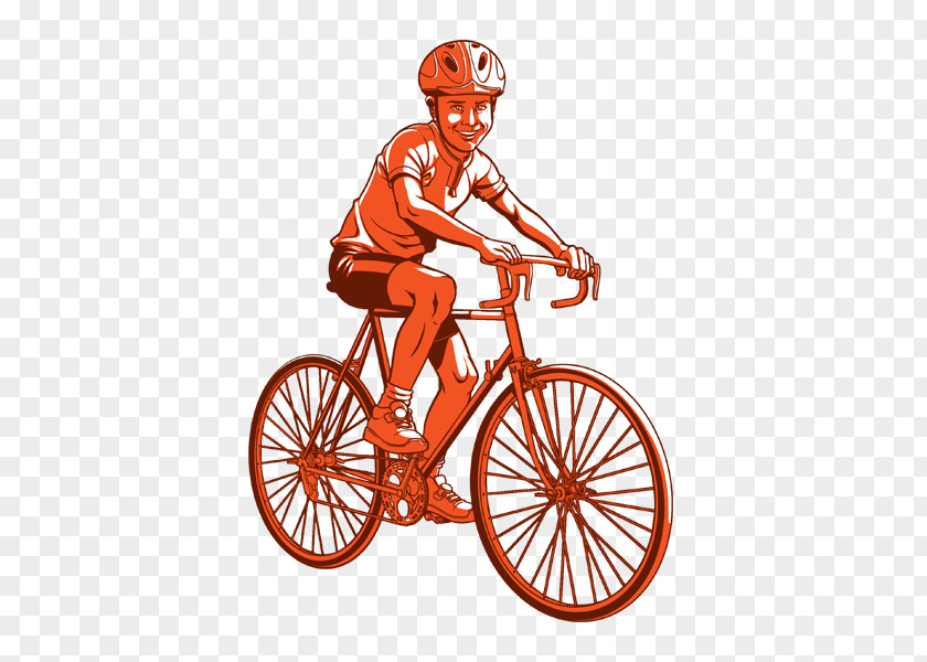 Male Bicycle Frame Orange PNG