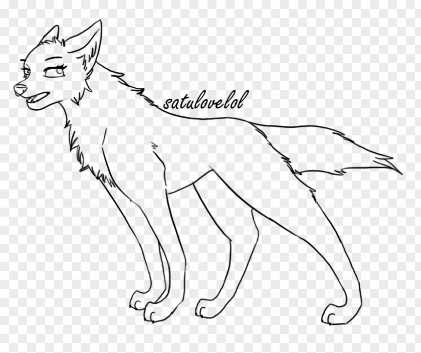 Puppy In Kind Gray Wolf Line Art Drawing PNG