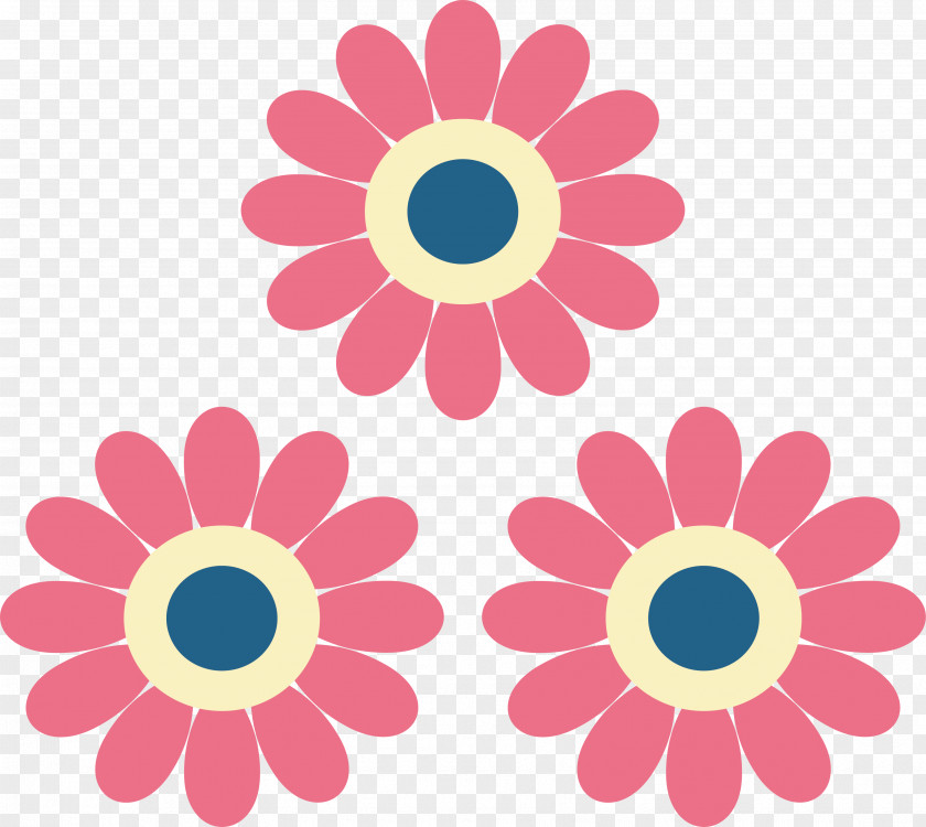 Three Little Pink Flowers PNG