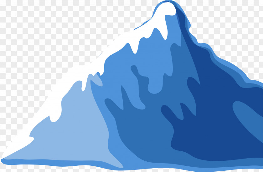Blue Fresh Iceberg Drawing Mountain Cartoon PNG