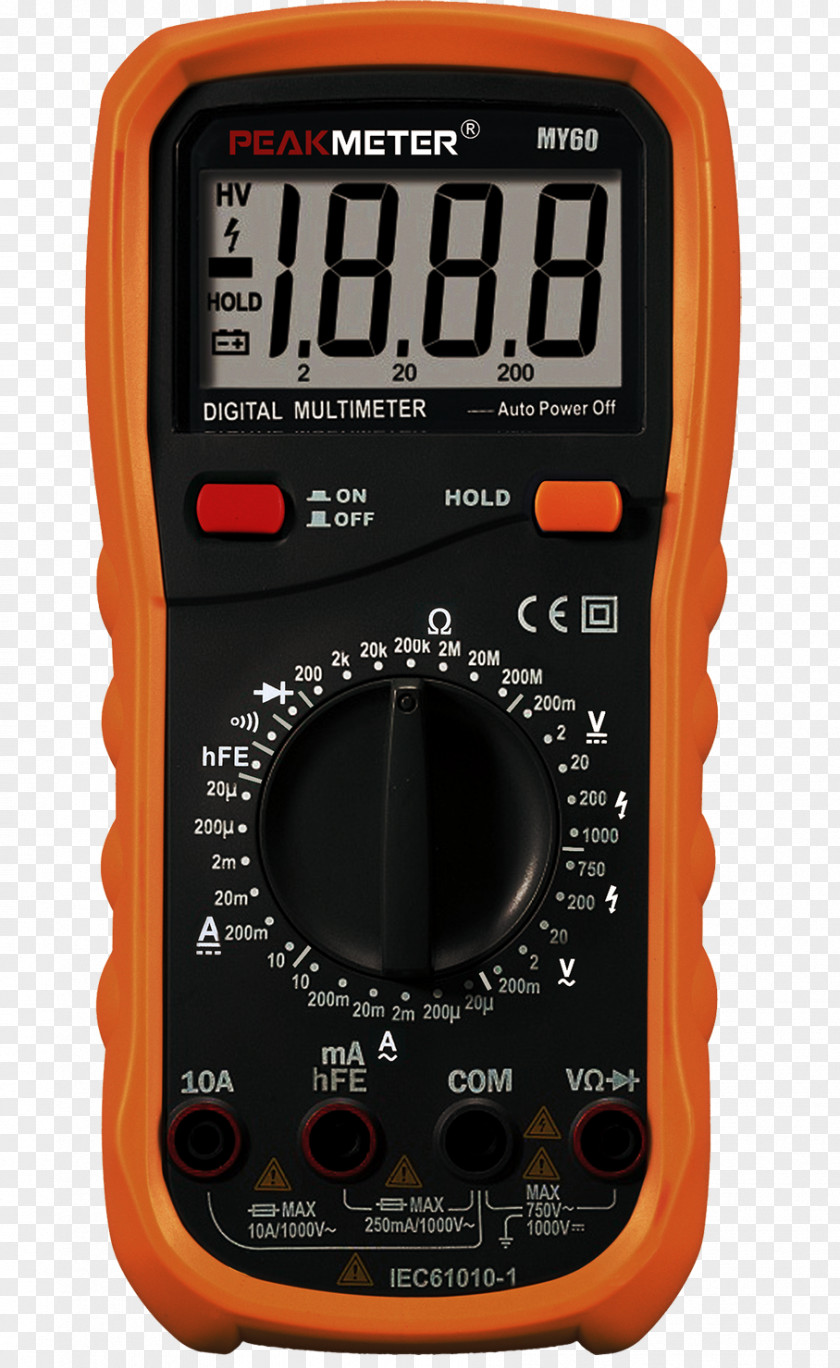 Digital Multimeter Ohmmeter Ammeter Capacitance Meter PNG