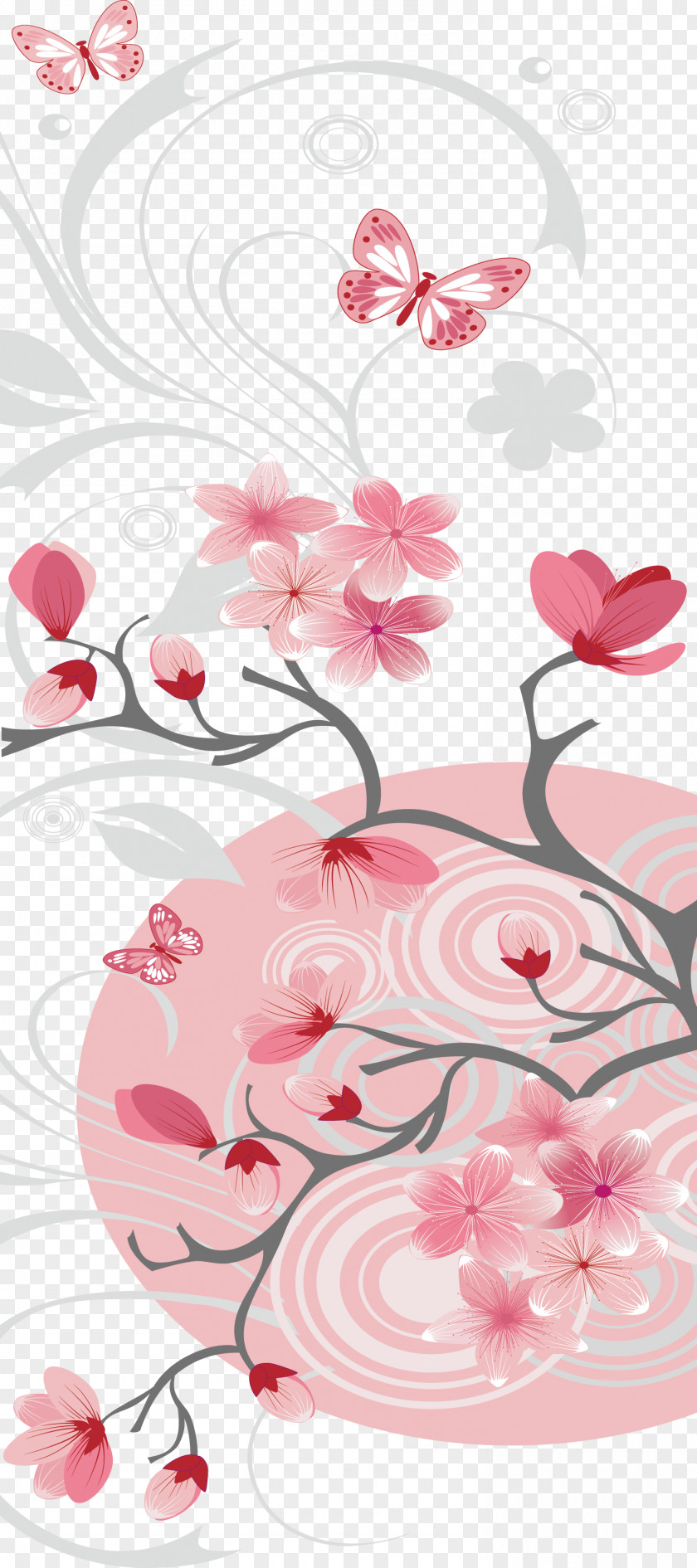 Hand-painted Elegant Cherry Blossoms Paper Blossom Drawing PNG