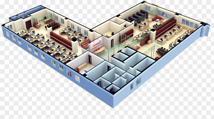 House 3D Floor Plan Office PNG