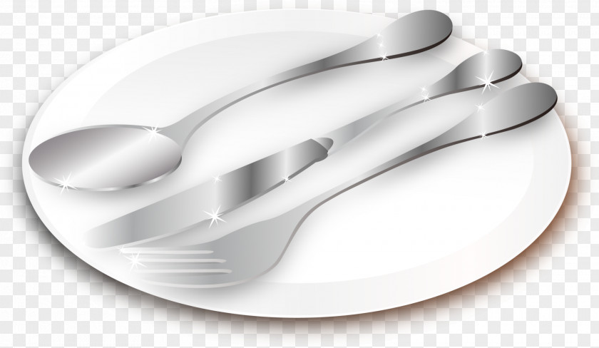 Simple Silver Knife And Fork Spoon Tableware PNG