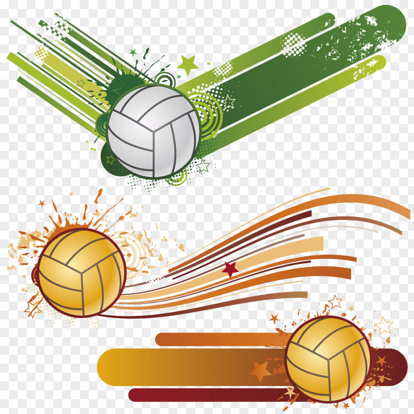 Hand-painted Volleyball Golf Illustration PNG
