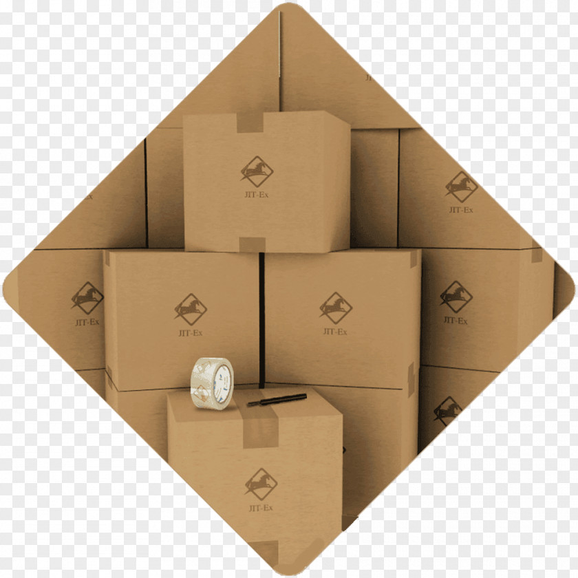 Just In Time Logistics Process Packaging And Labeling Mover Cardboard Box Relocation PNG