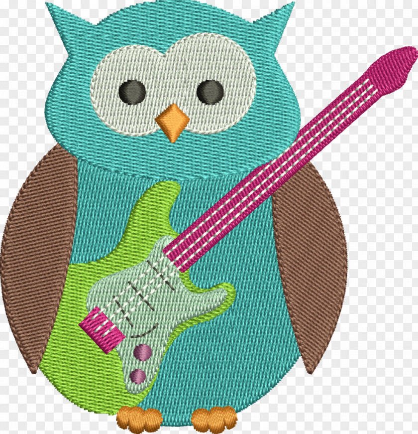 Owl Textile Machine Embroidery Pattern PNG