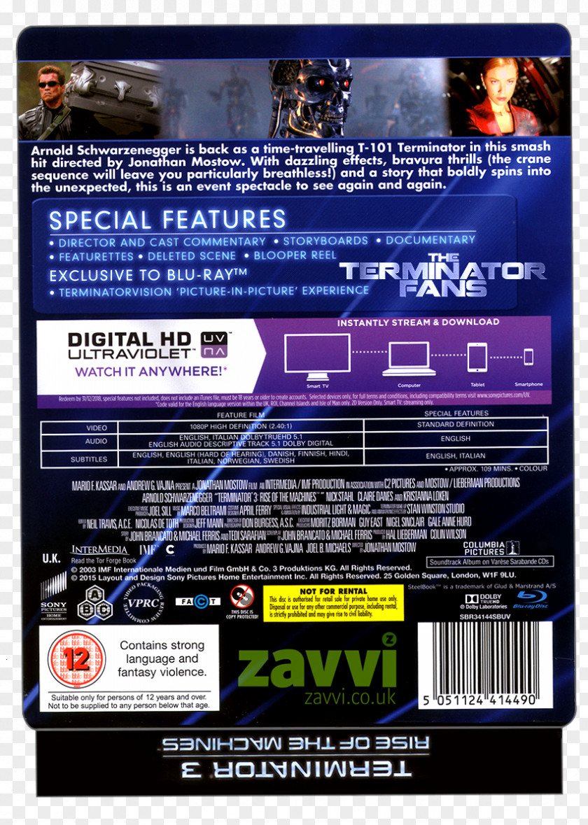Terminator Blu-ray Disc The YouTube Zavvi PNG
