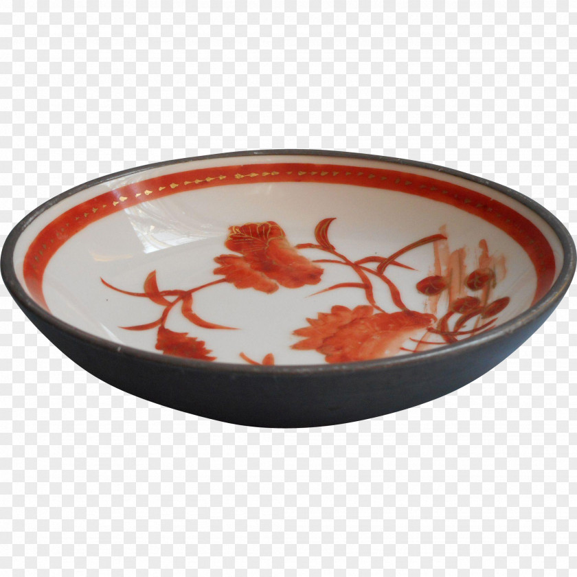 Hand Painted Orange Ceramic Bowl Platter Tableware PNG