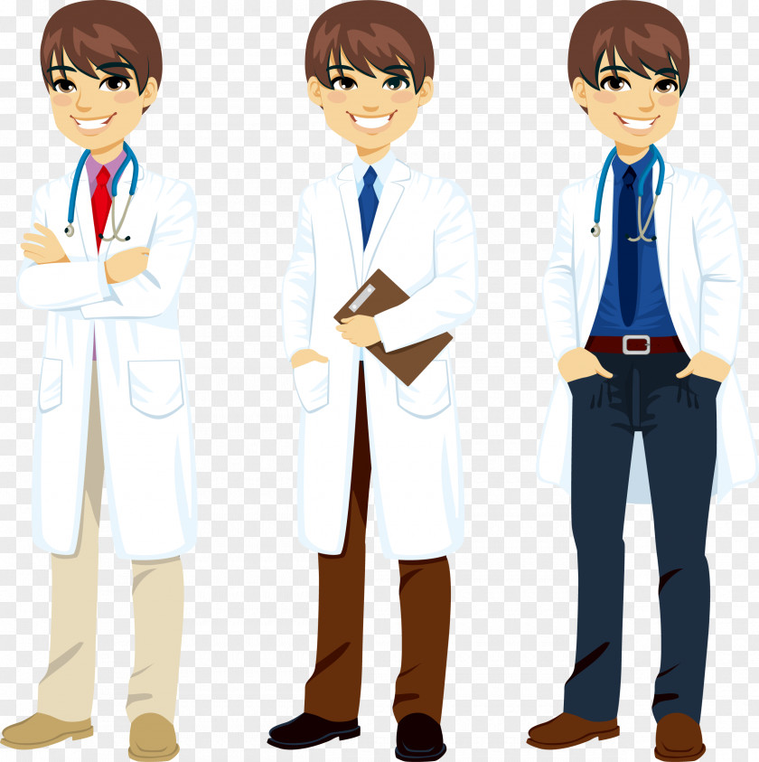 Handsome Male Doctor Physician Cartoon Royalty-free Female PNG