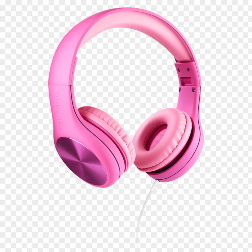 Pink Wired Headset Microphones LilGadgets Connect+ Headphones Untangled Pro Child CarBuddy Universal Headrest Tablet Mount PNG