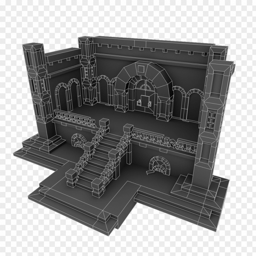 Stairs Pixel Dungeon Low Poly Art Concept PNG