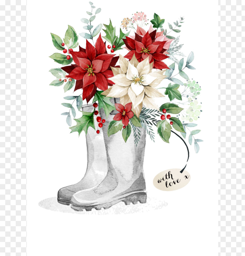 Christmas Card Floral Design Flower PNG