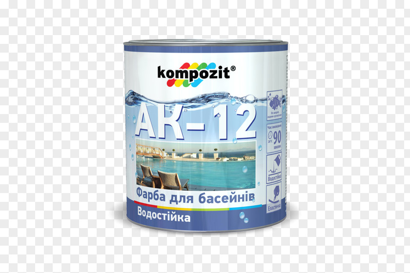 Paint Acrylic Zinsser 260540 Swimming Pool Paint, 3.8l White, Mild, Liquid Kiev Pools PNG