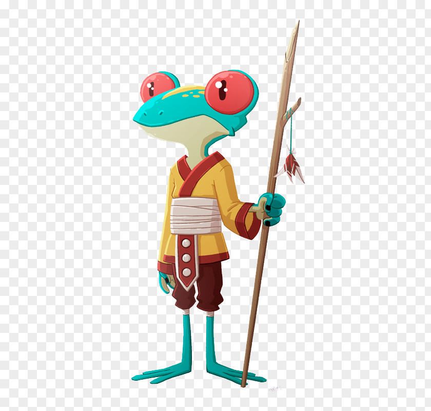 Samurai Frog Character Forest Behance Illustration PNG
