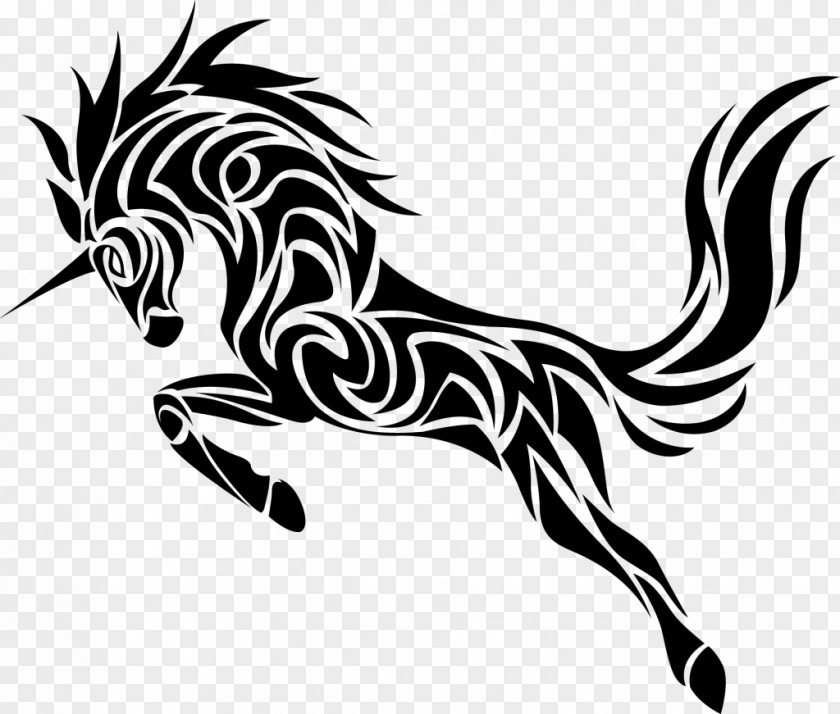 Stencil Wing Unicorn Drawing PNG