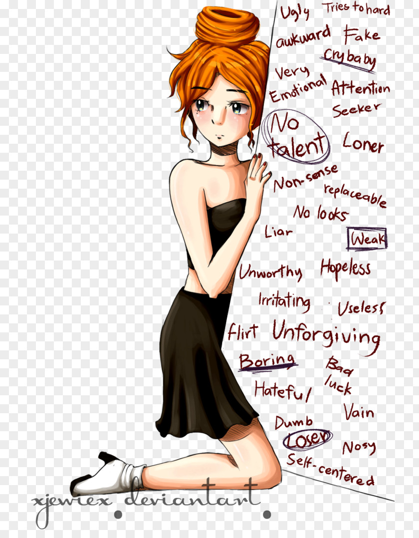 Drawing Illustration Word Girl PNG Girl, bULLYING clipart PNG