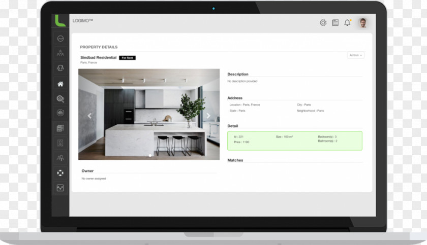 Laptop Mockup Computer Software Property Management System Real Estate LOGIMO Immobilier PNG