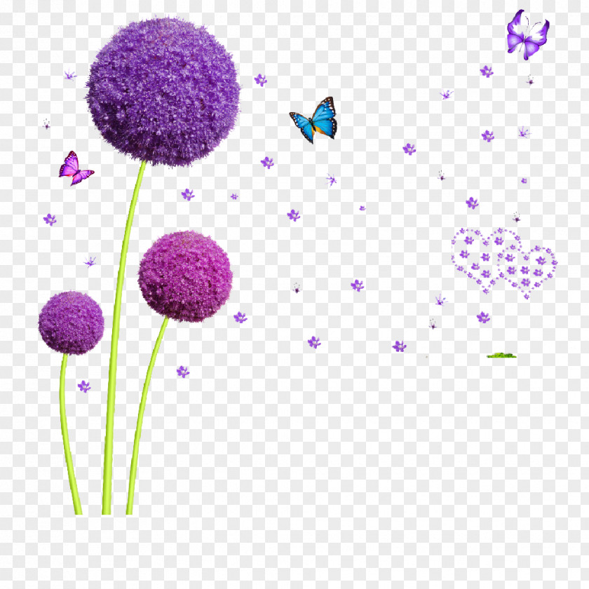 Purple Dandelion Creative Su Common Euclidean Vector PNG
