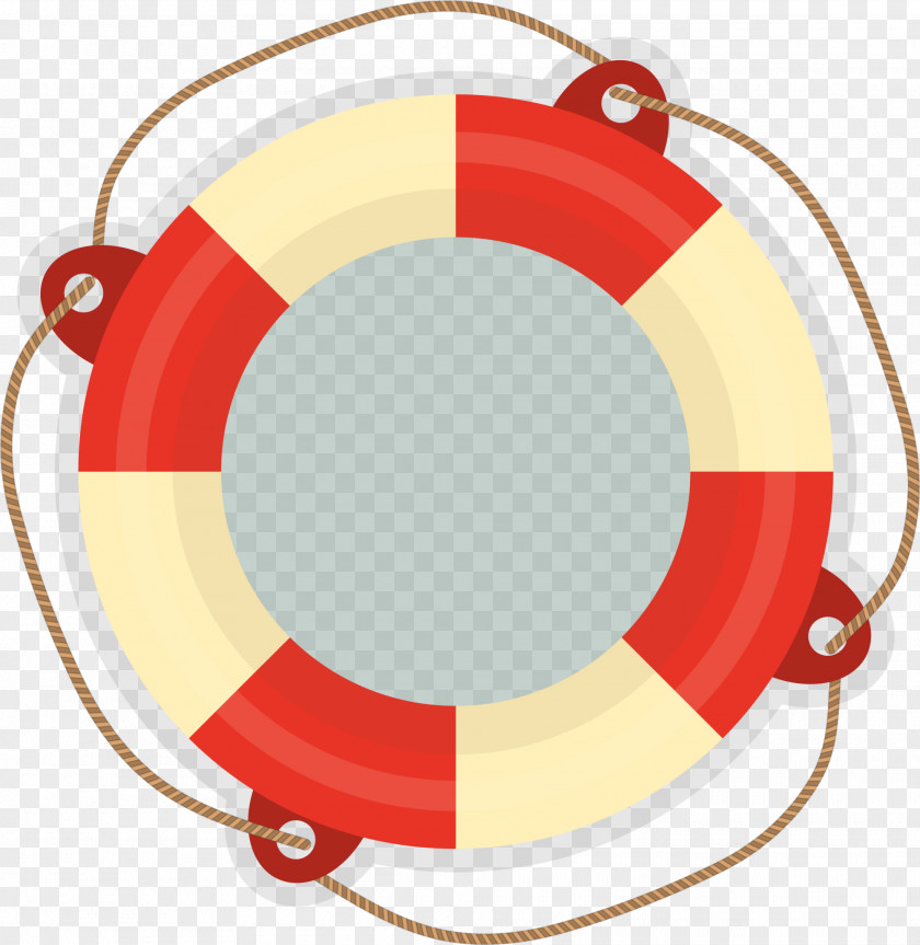Red Cartoon Swimming Ring The Sea Clip Art PNG