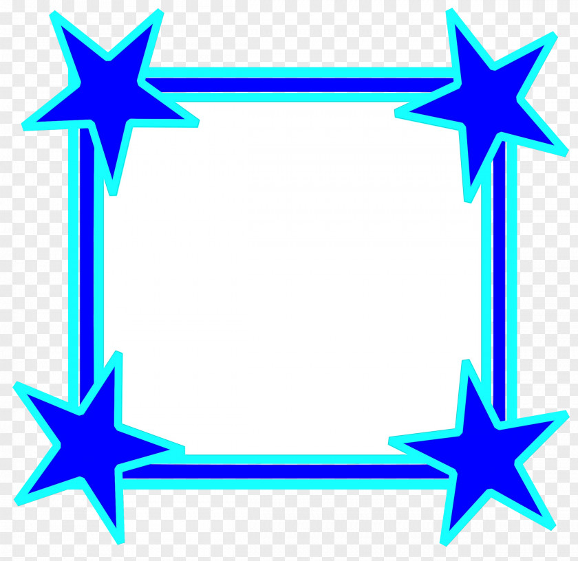 Star Electric Blue Background Frame PNG