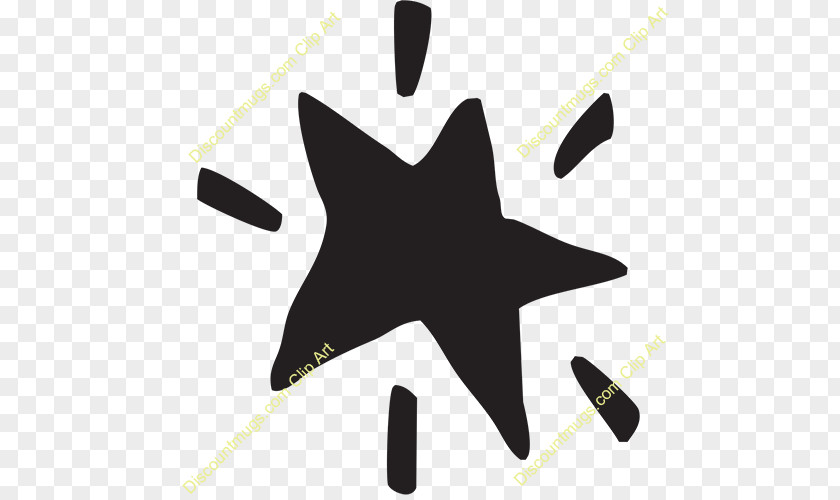 Solid Five Pointed Star Line Font PNG