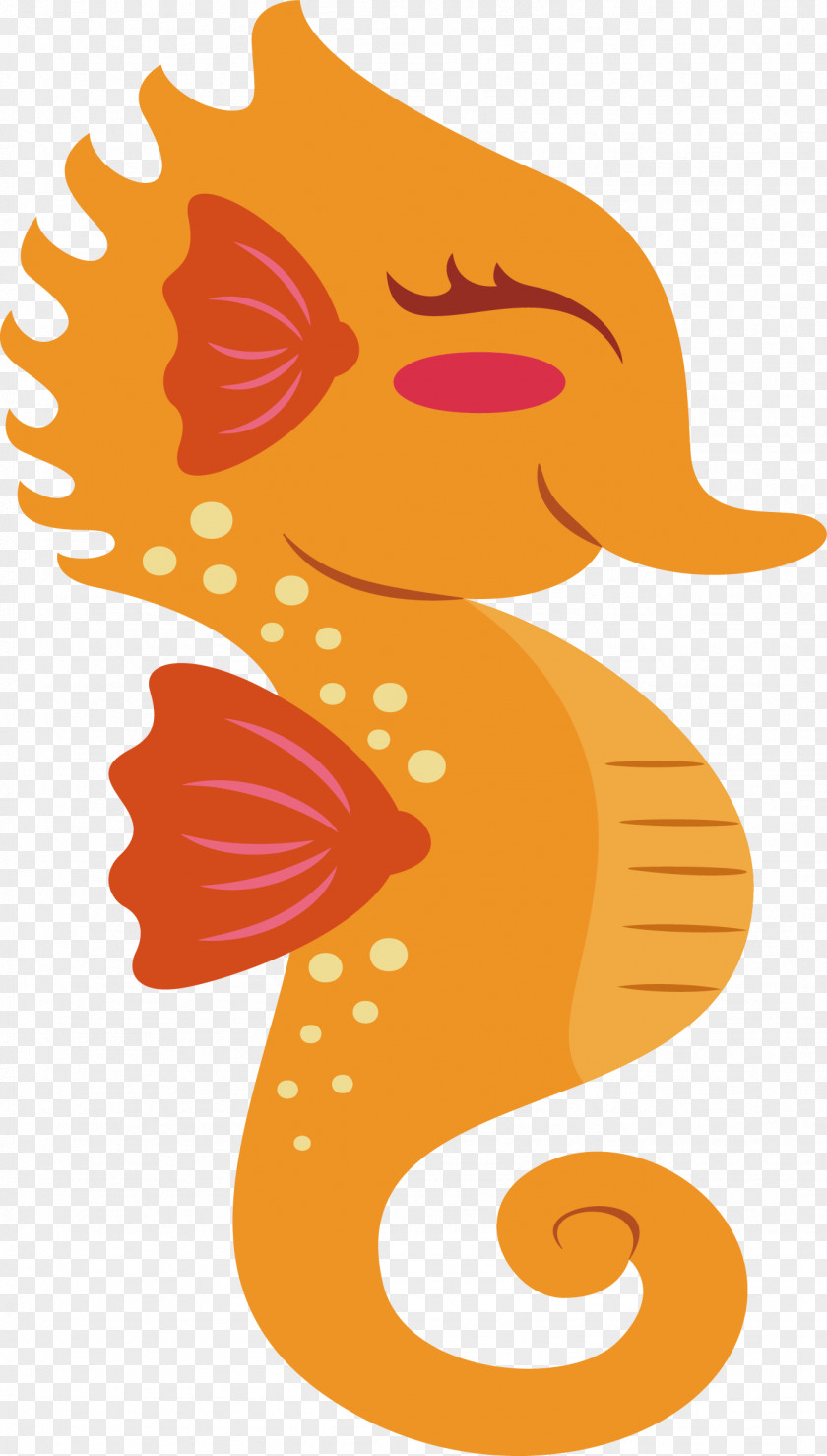 Orange Hippocampus Dwarf Seahorse Clip Art PNG