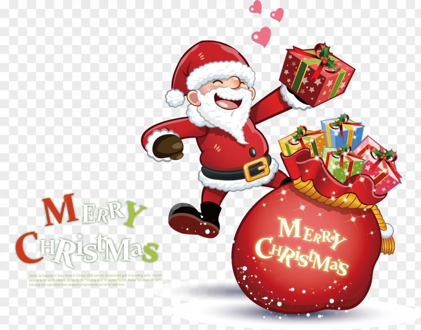 Santa And Sleigh Vector Material Free Download Claus Christmas Clip Art PNG
