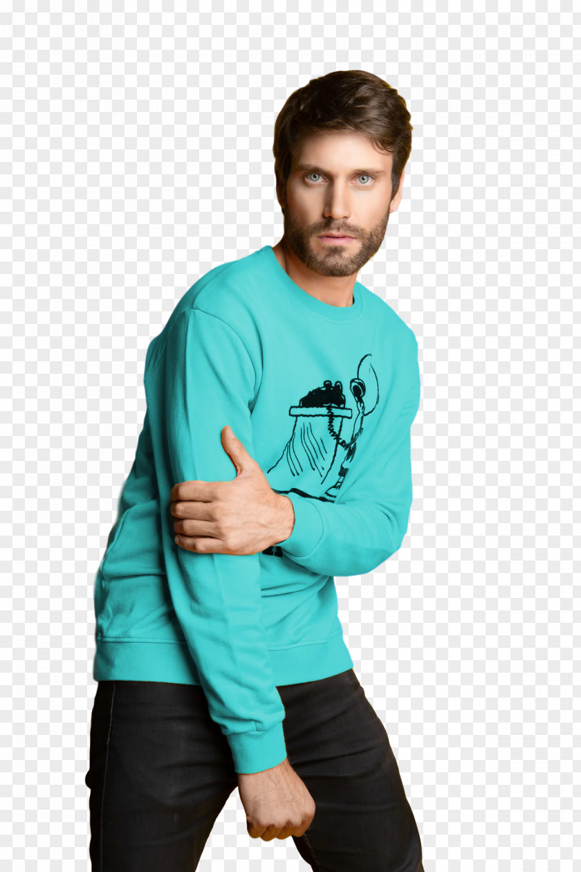 T-shirt Sleeve Turquoise M Electric Blue PNG