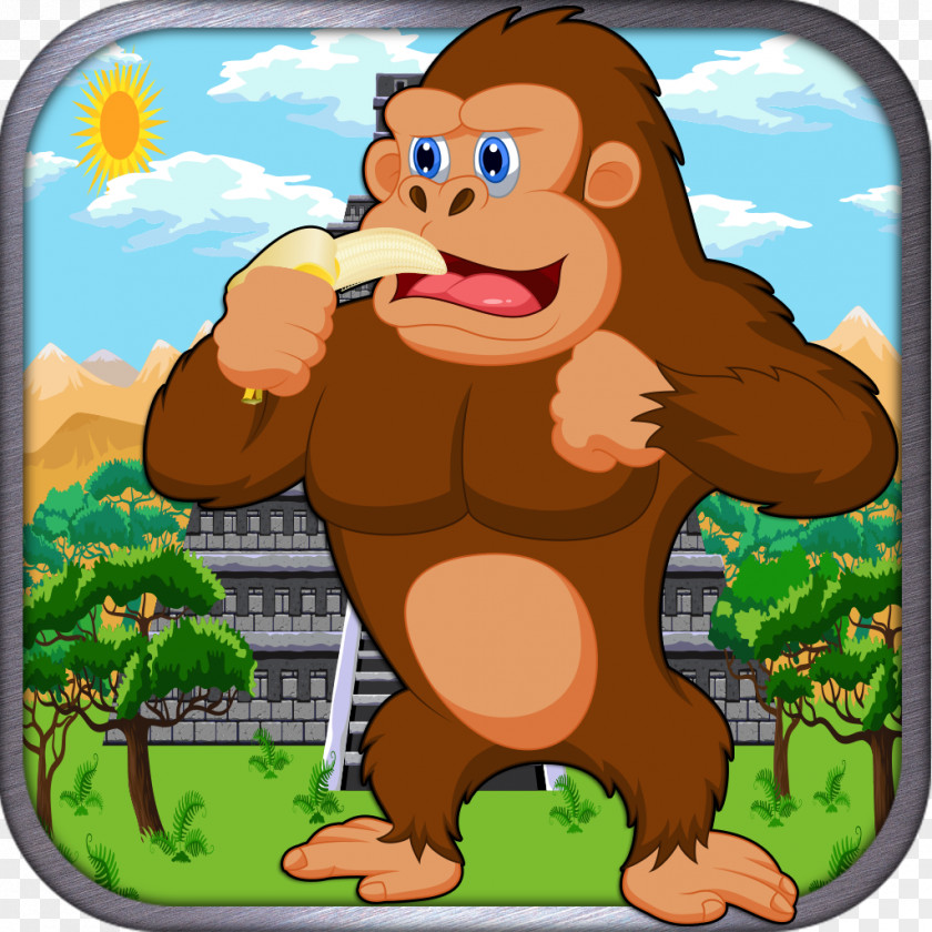 Cartoon Gorilla Primate Train Game Pet PNG
