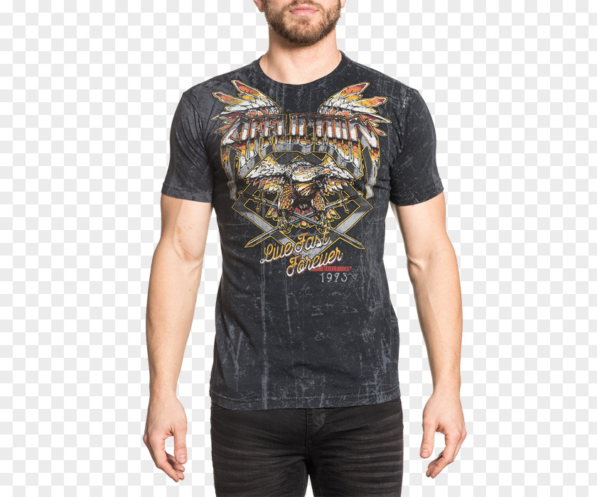 T-shirt Sleeve Affliction Clothing Scoop Neck PNG