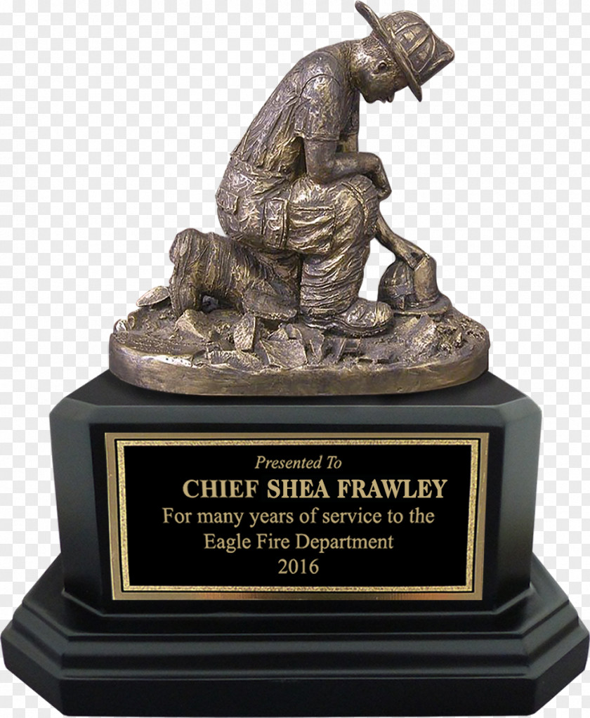 Firefighter Statue Award Commemorative Plaque Figurine PNG