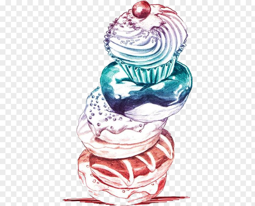 Ice Cream Cupcake Drawing Illustrator Fashion Illustration PNG