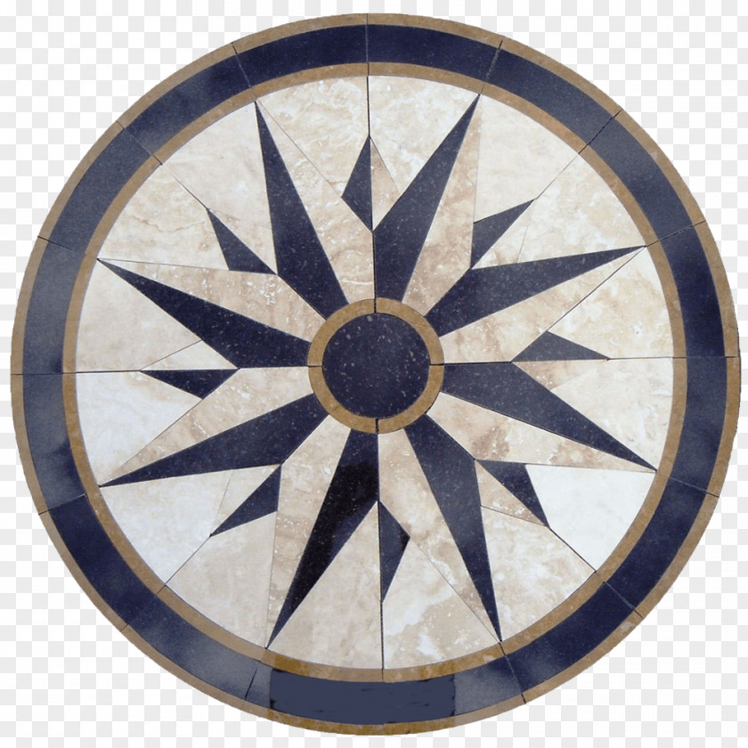 Metal Rim Compass Rose PNG