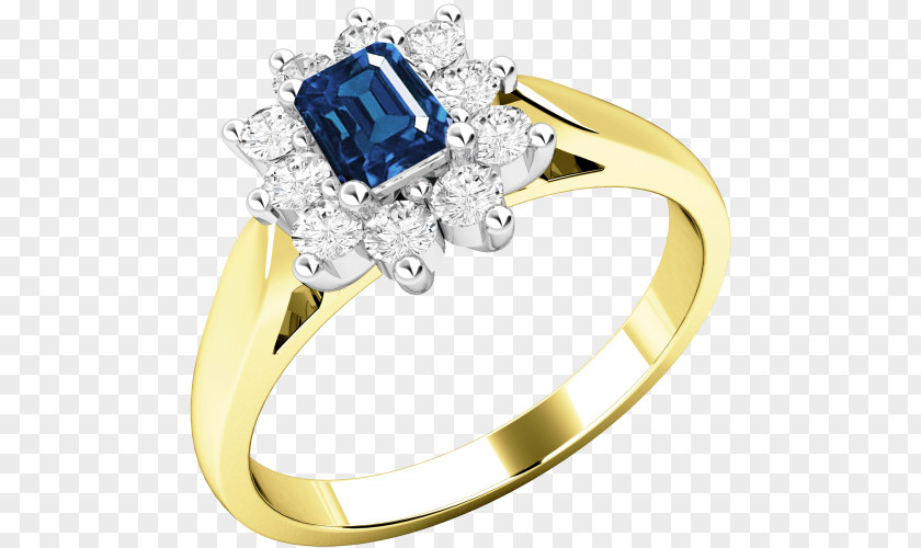 Sapphire Ring Diamond Gold Brilliant PNG