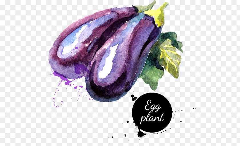 Vegetables Eggplant Cartoon Watercolor Vegetable Painting PNG