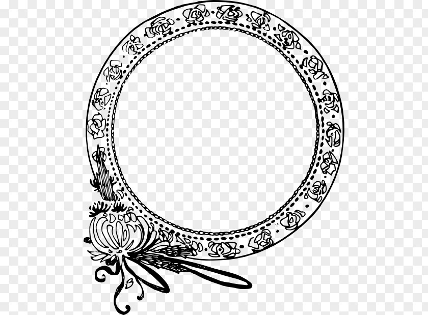 Public Domain Line Art Picture Frame Ornament Clip PNG