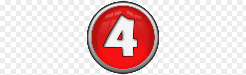 White Number 4 In Red Circle PNG clipart PNG