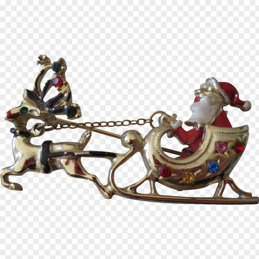 Santa Sleigh Christmas Ornament Chariot PNG