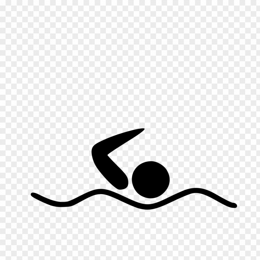 Swim Monochrome Black And White Logo PNG