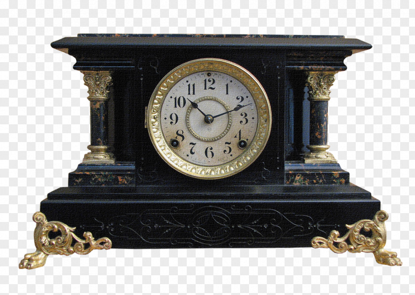 Clock Mantel Antique American Ansonia Company PNG